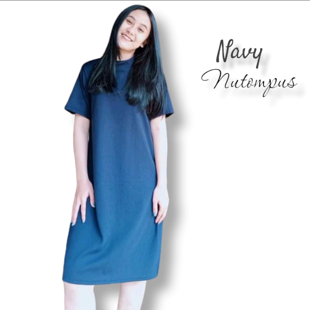 new Dress Wanita bahan Knit Premium Dress Lengan Pendek casual dress cantik dress murah dress knit