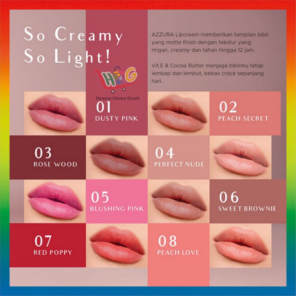 AZZURA MATTE LIPCREAM LIPSTIK MATTE Varian 01-16