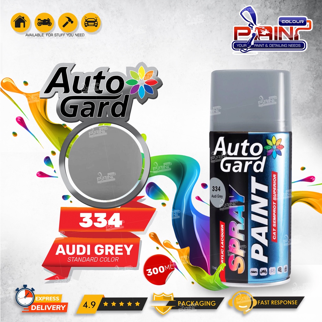 AutoGard Audi Grey AG-334 Cat Semprot Akrilik Abu Abu Mobil Motor Helm