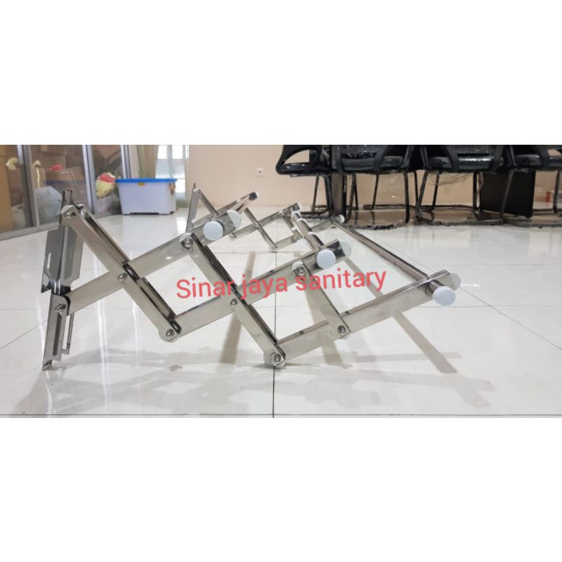 Gantungan baju tarik stainless stell 150cm  / Rak handuk tarik stainless