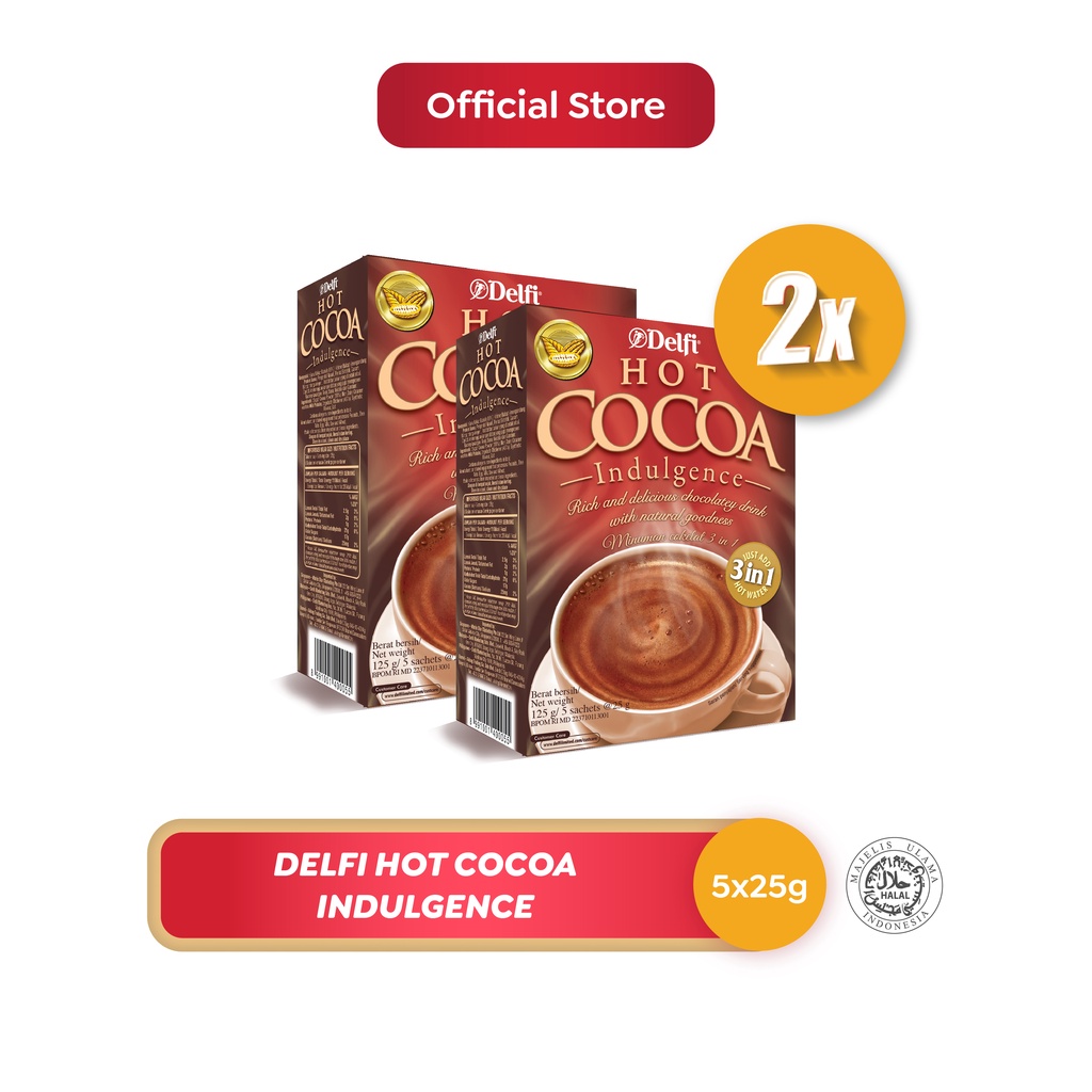 

Delfi Hot Cocoa Indulgence Cokelat 2 x 5 pcs x 25 gr