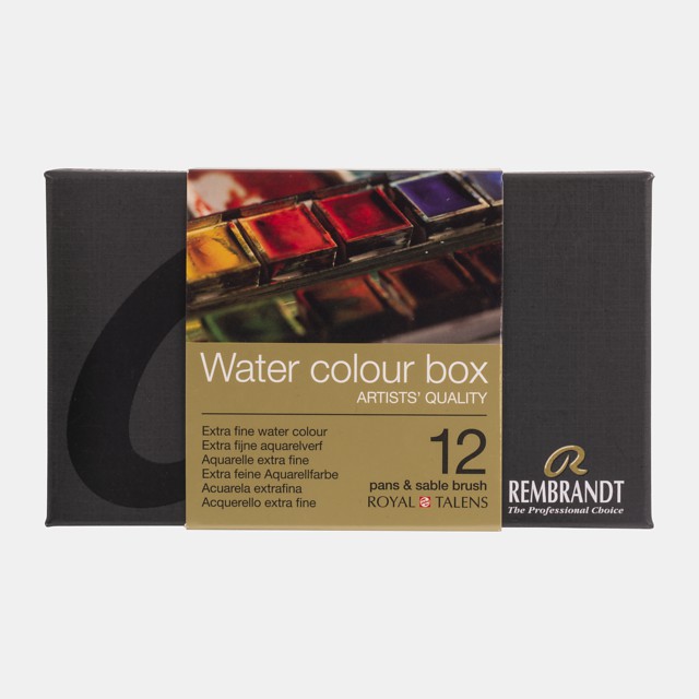 

Rembrandt Water Colour Metal Tin Set 12 Pans + brush