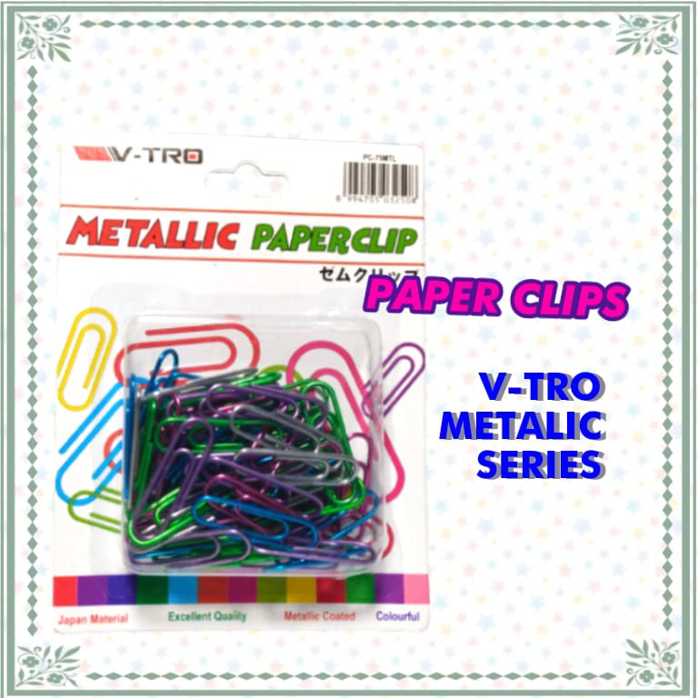 

Metallic paper clip / klip metalik warna-warni v-tro colourful pc-75MTL berkualitas awet