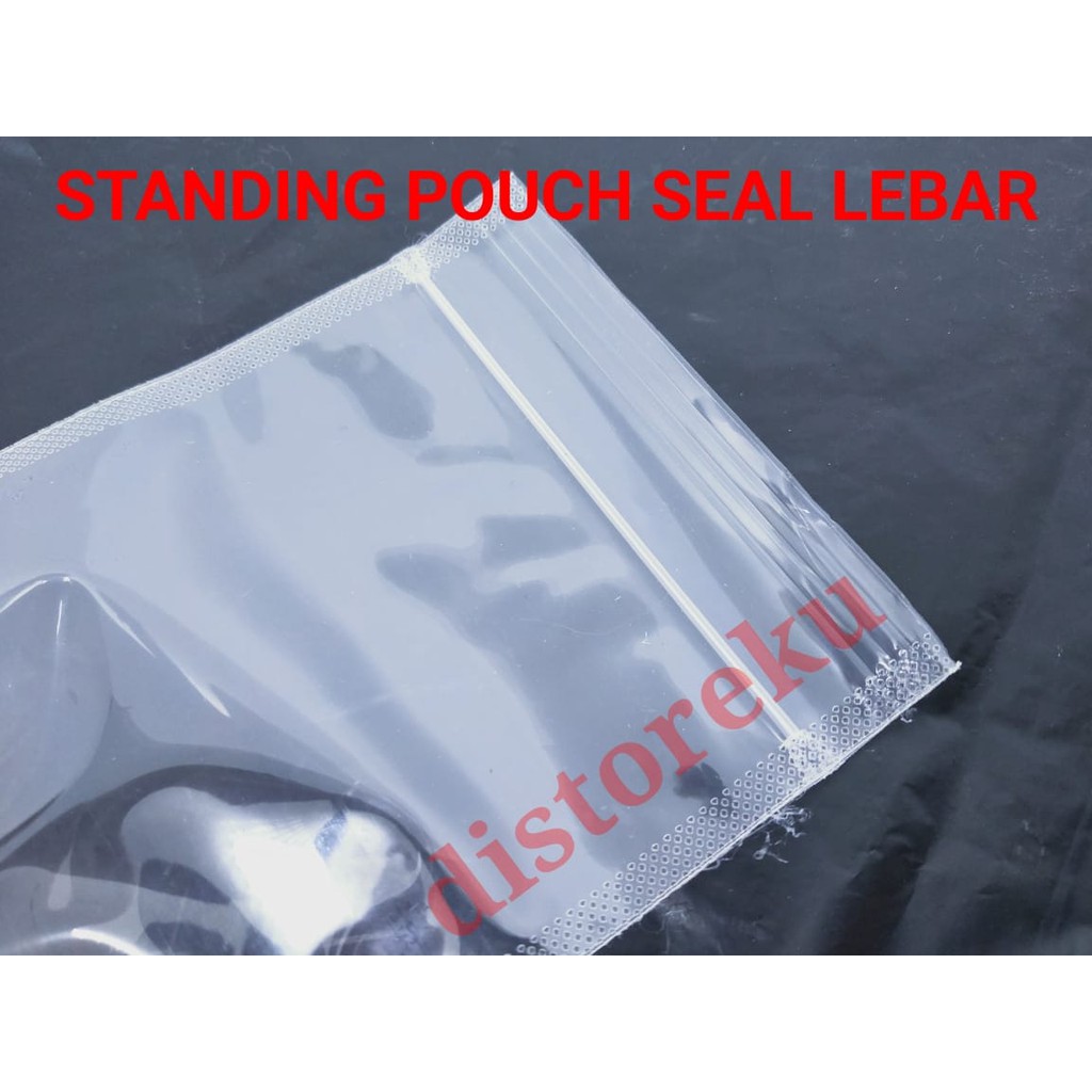 isi 50PCS PP STANDING POUCH MANTAP 12x20 SEAL LEBAR PP KLIP BENING BERDIRI