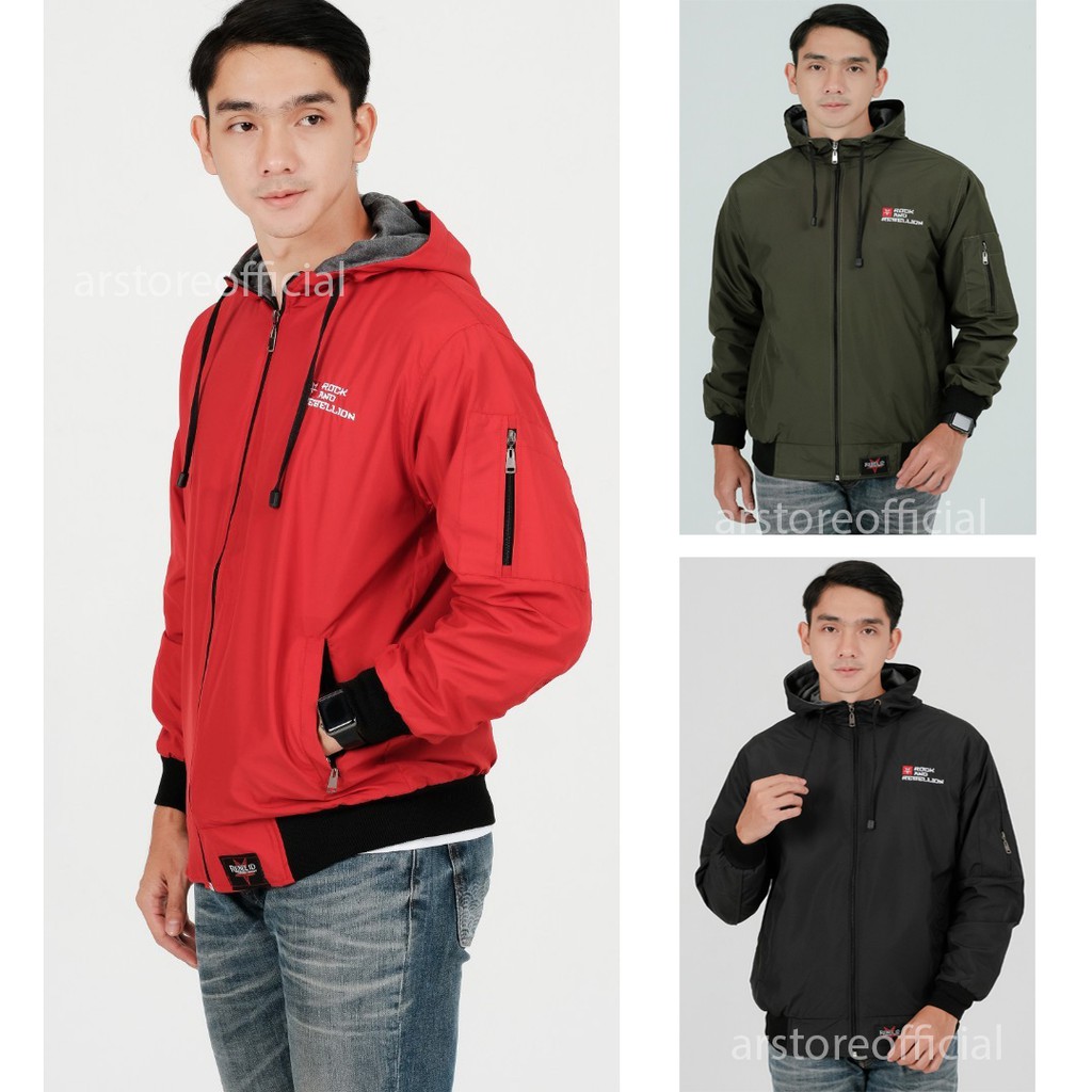 TERBARU !! Jaket Taslan Rebel Id /Jaket pria IKC 002 distro cbr six Bandung hoodie / Jaket Falcon