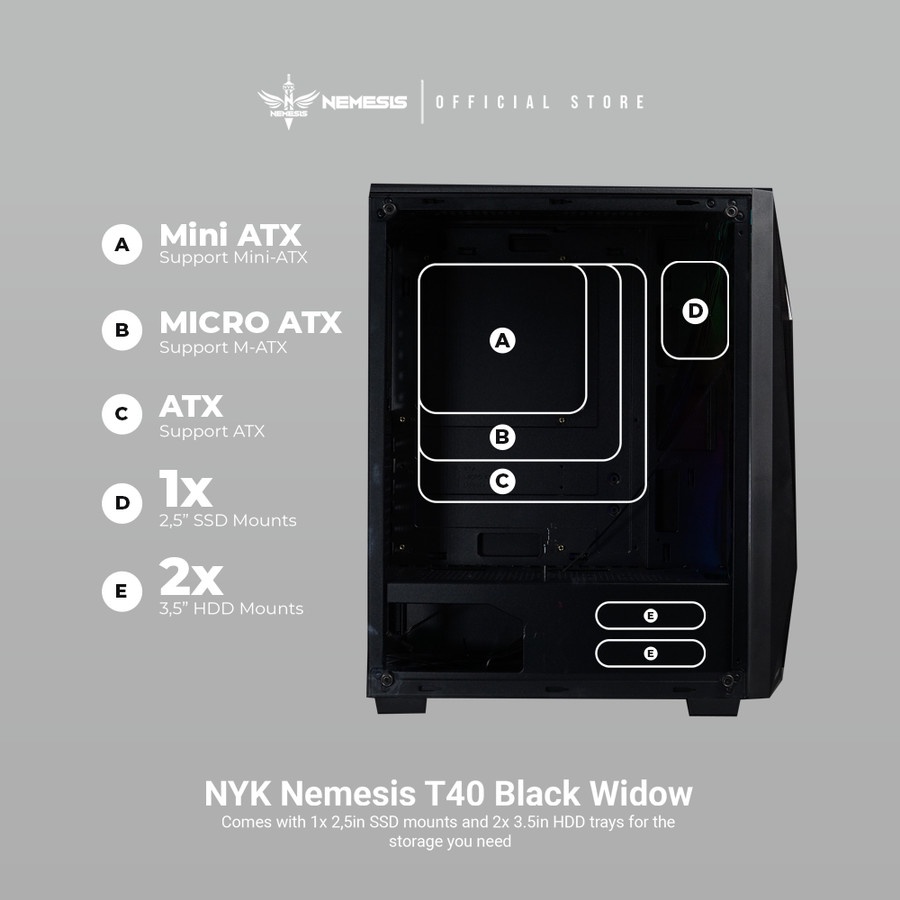 Casing Gaming NYK Nemesis T40 Blackwidow