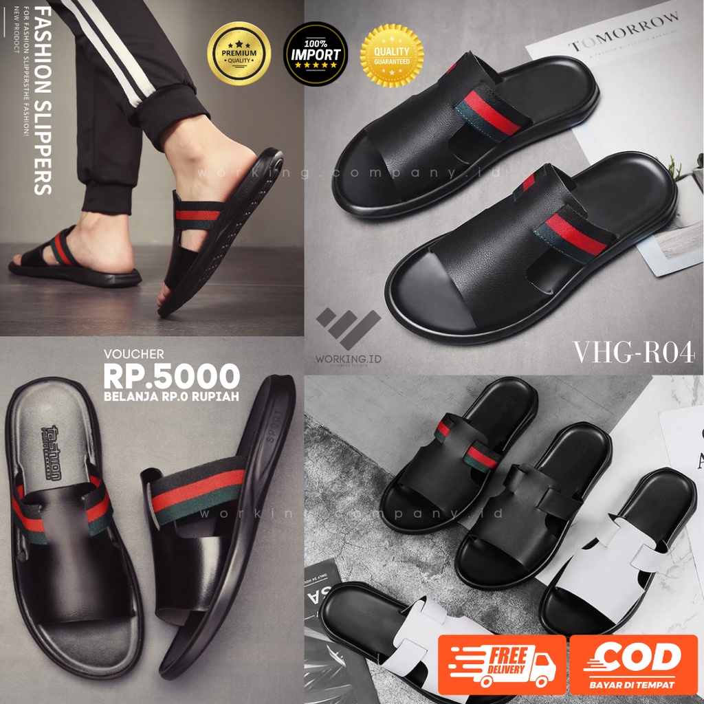 SANDAL SENDAL SLIDE SELOP JEPIT PRIA KEKINIAN IMPORT PREMIUM/Sndal Semdal Sadal Sedal Slip On Slop J