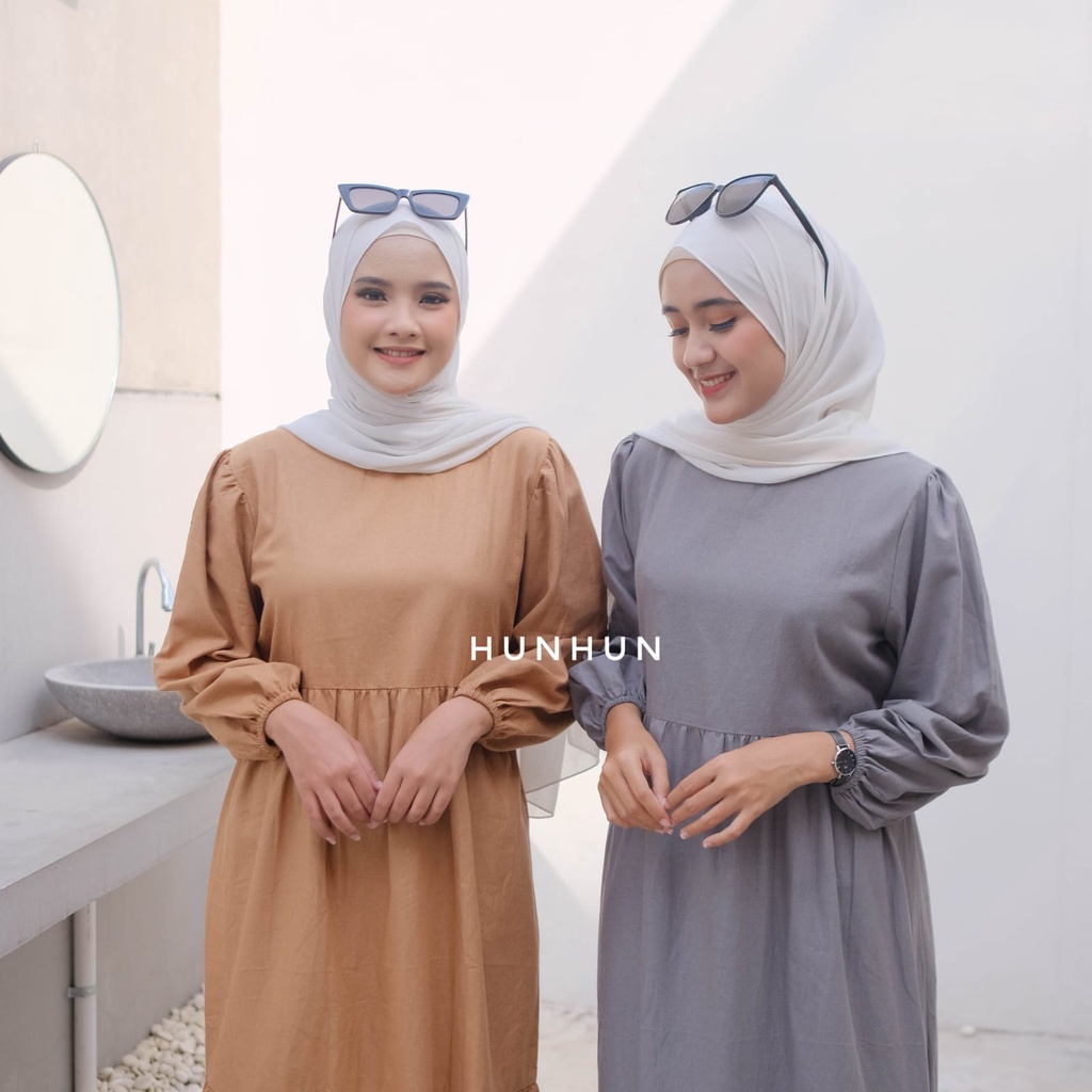 Almira Dress Linen Premium Gamis Linen Hits Termurah Pusatgrosir_solo