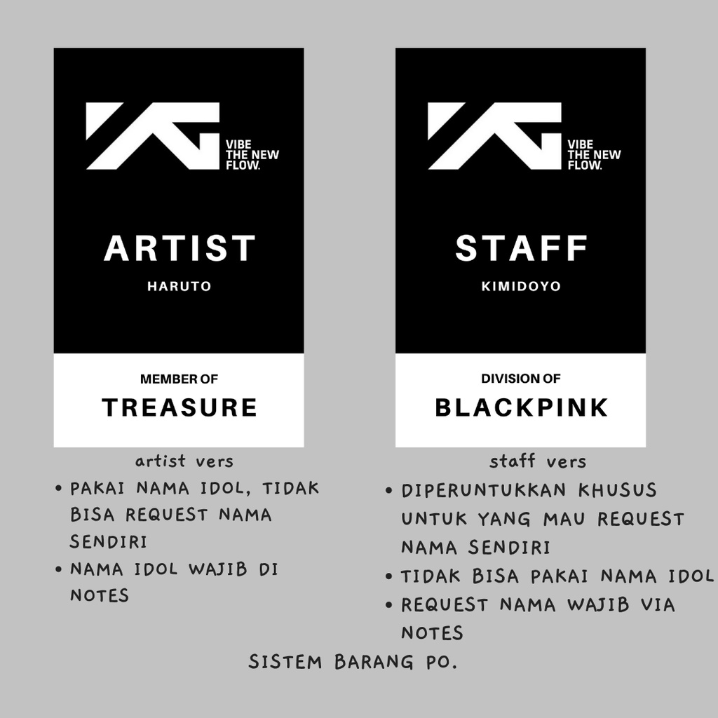 EMPLOYEE CARD YG ENT KPOP ID BIASA BLACKPINK TREASURE