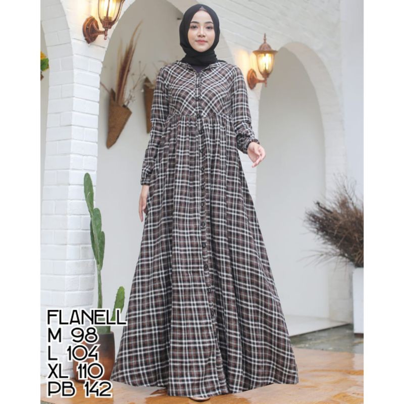 gamis cantik linen dan fanel