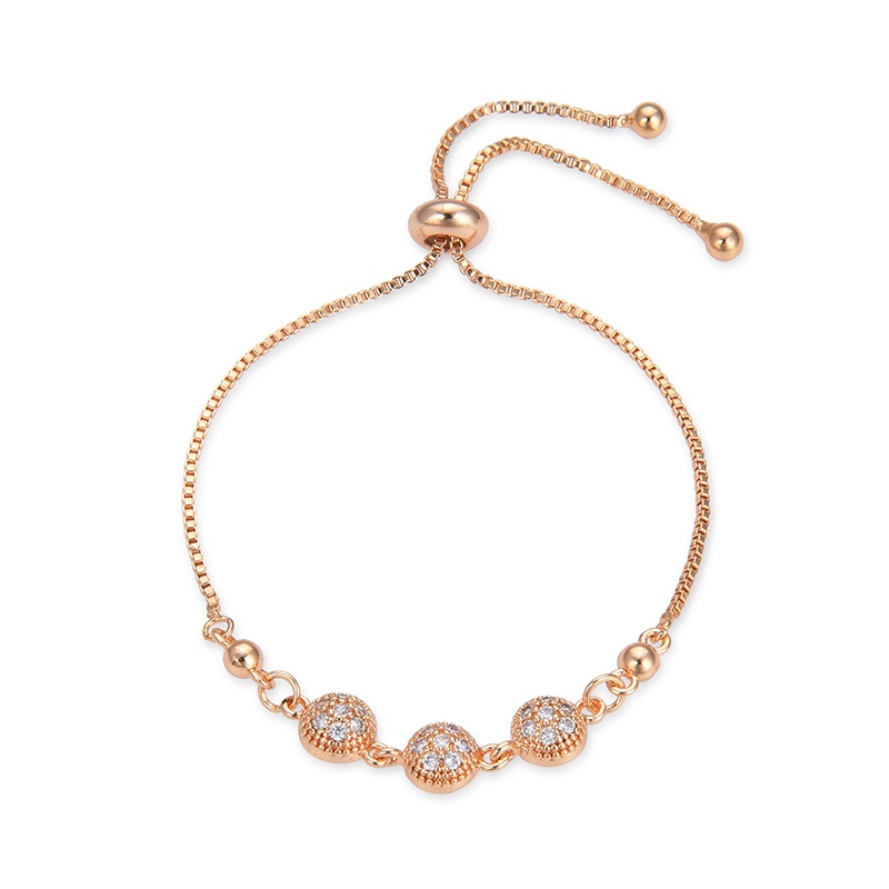 COD Gelang titanium lapis emas bola kristal berlian xuping Perhiasan perak 07b-28b