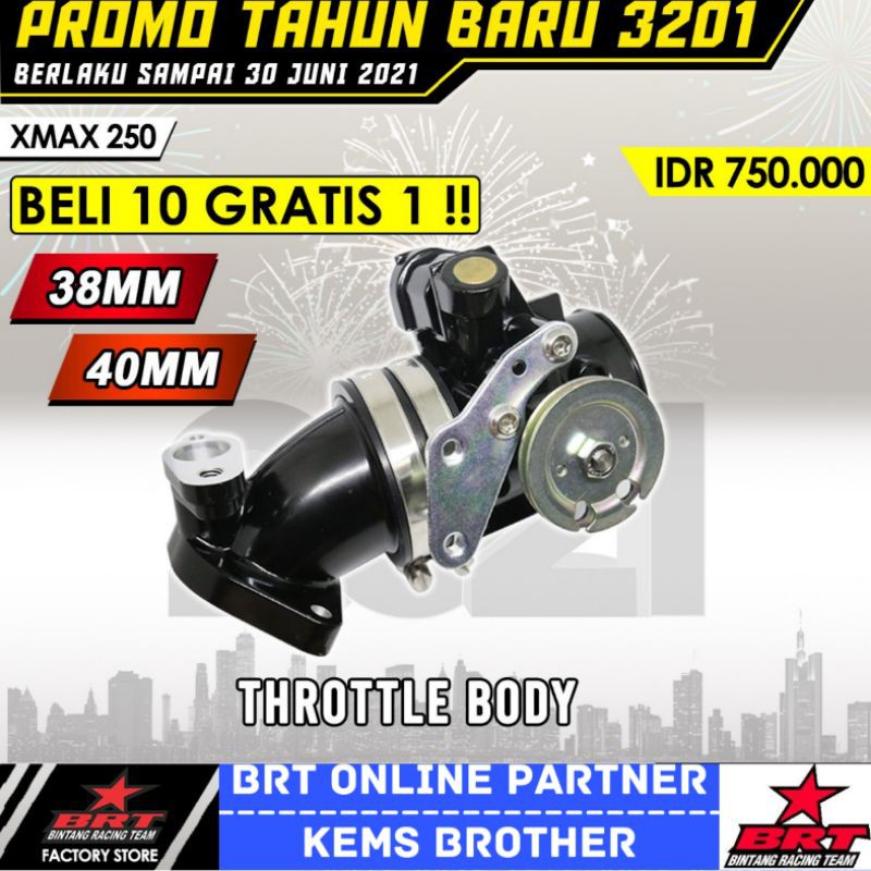 TB XMAX BRT THROTTLE BODY UKURAN 32MM DAN 34MM