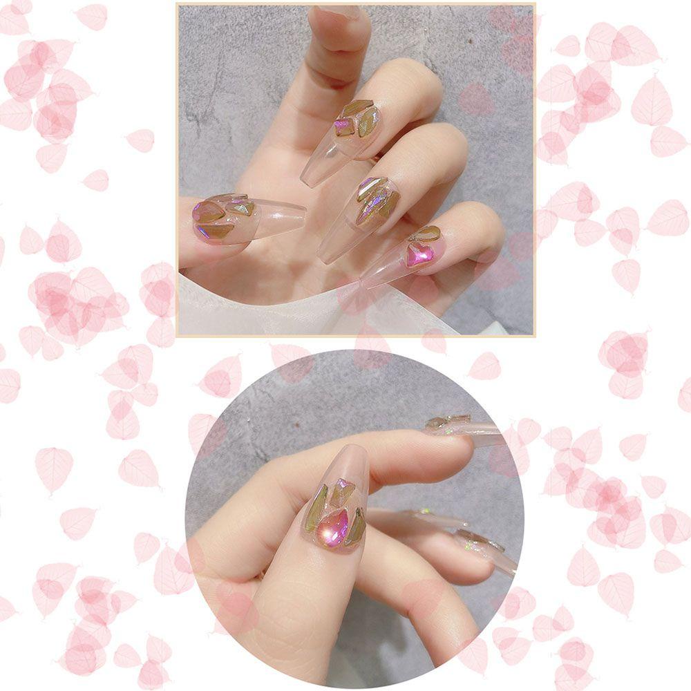 R-flower 100PCS Aurora Nail Rhinestones Campur Berbagai Bentuk Perhiasan Nail Art 3D