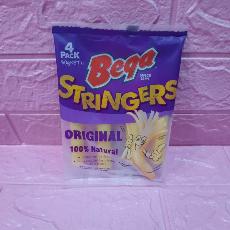 

Bega Stringers Mozarella Cheese Keju Mozarella Isi 4 Pcs 20 Gr