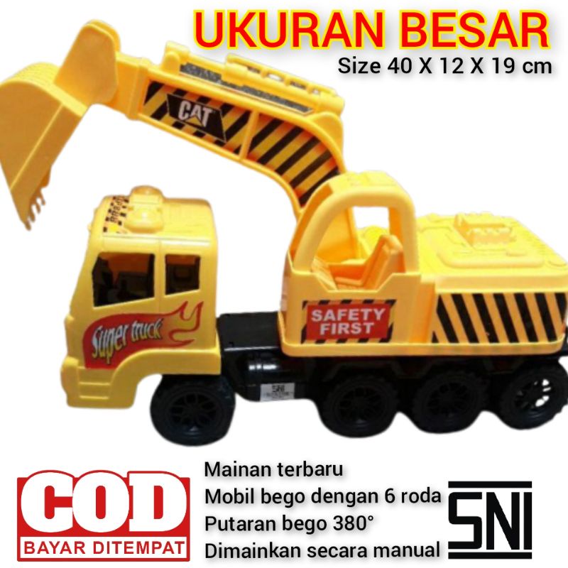 Mainan bego besar roda enam / mainan truk Beko besar