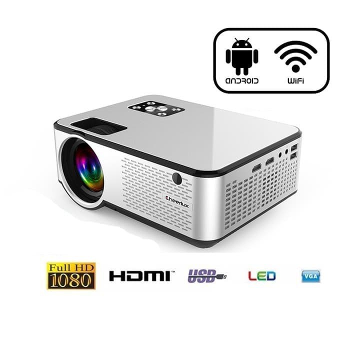 Proyektor Projector Cheerlux C9 Android Wifi Smart 2800 Lumens 1080P