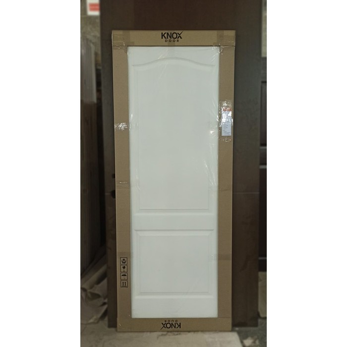 PINTU KAYU HDF MILANO SERIES KUSEN ALUMUNIUM FULLSET WITH HANDLE