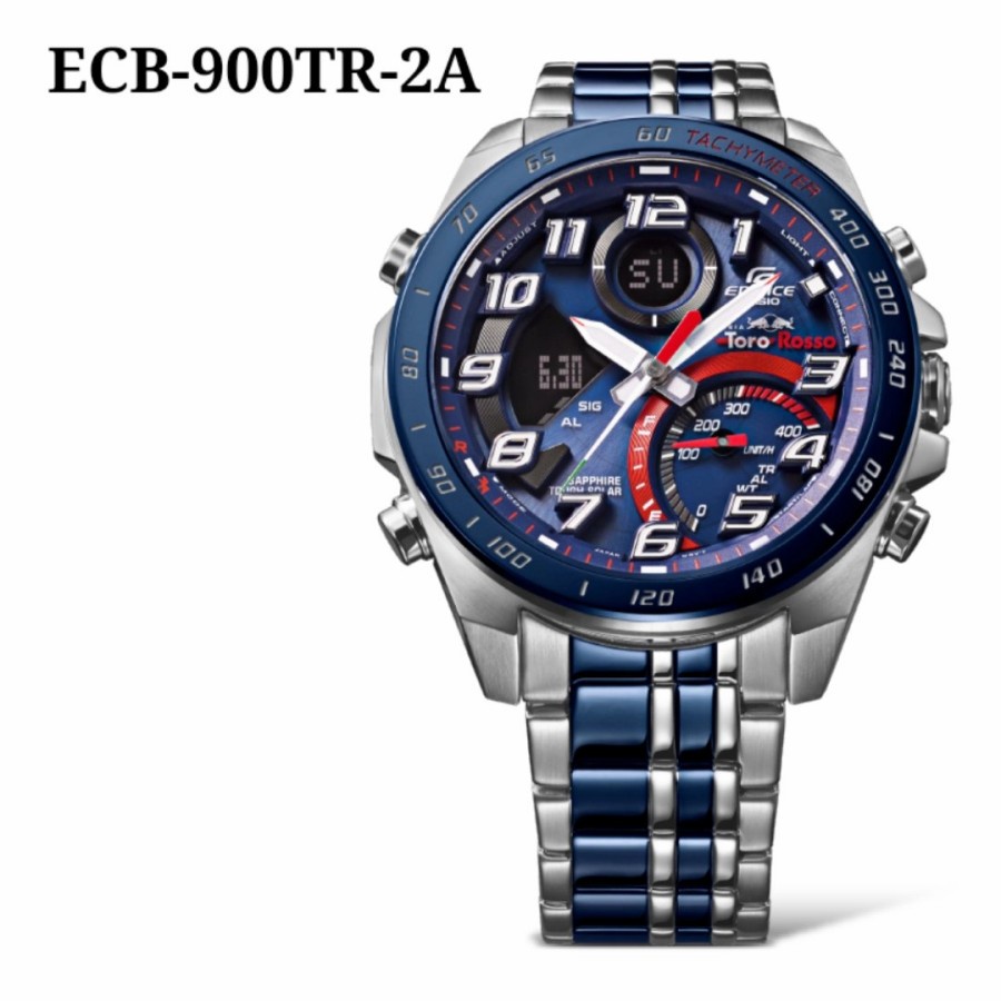 Extra Hemat Jam Tangan Casio Edifice ECB-900TR-2AER Stainless Steel Baterai Jam Tangan Pria Trendy G