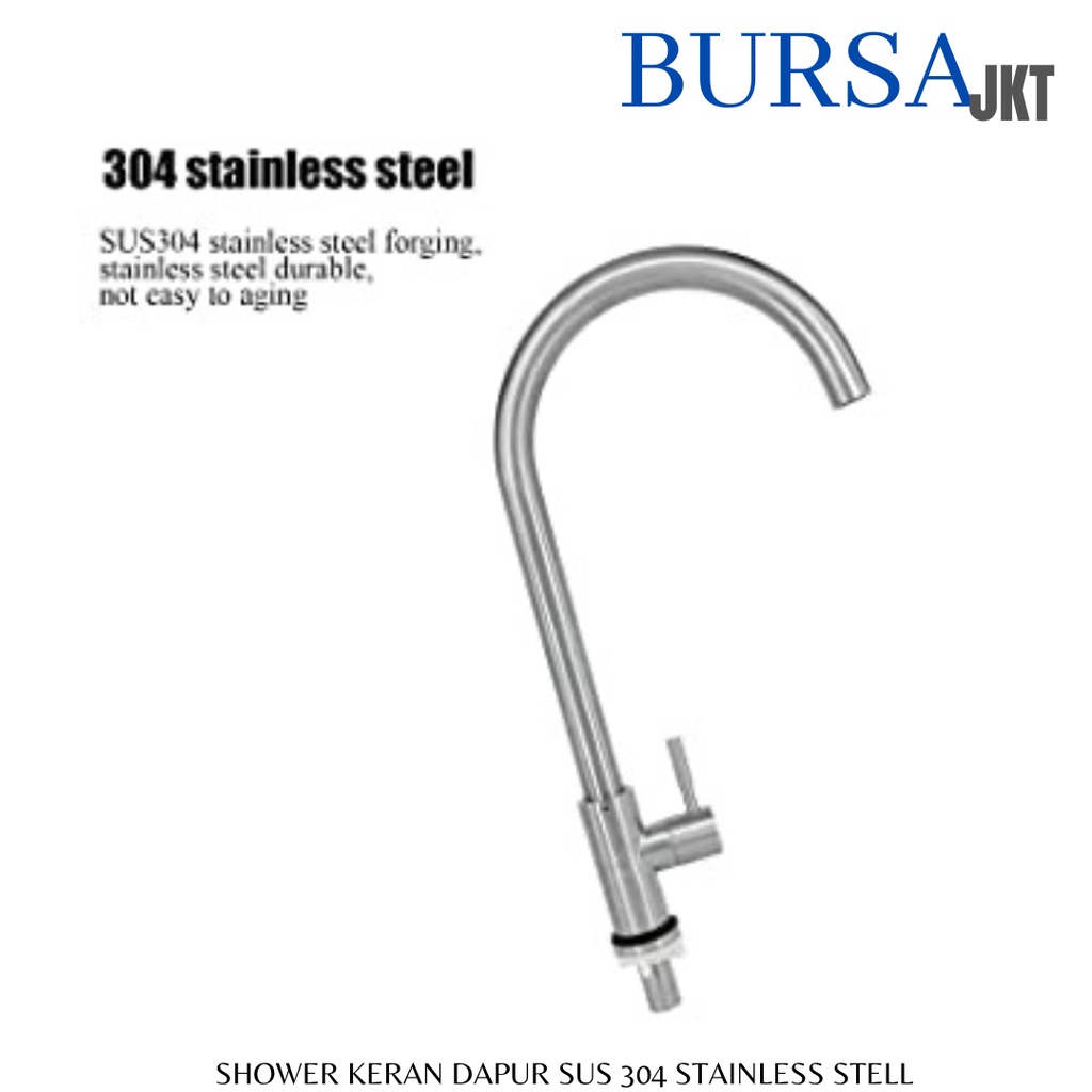 KERAN KRAN CUCI PIRING LEHER ANGSA SUS304 STAINLESS MODEL TANAM