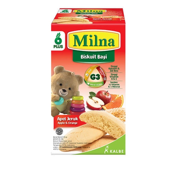 Milna Biskuit Bayi 6+ Bulan Apel Jeruk 65g