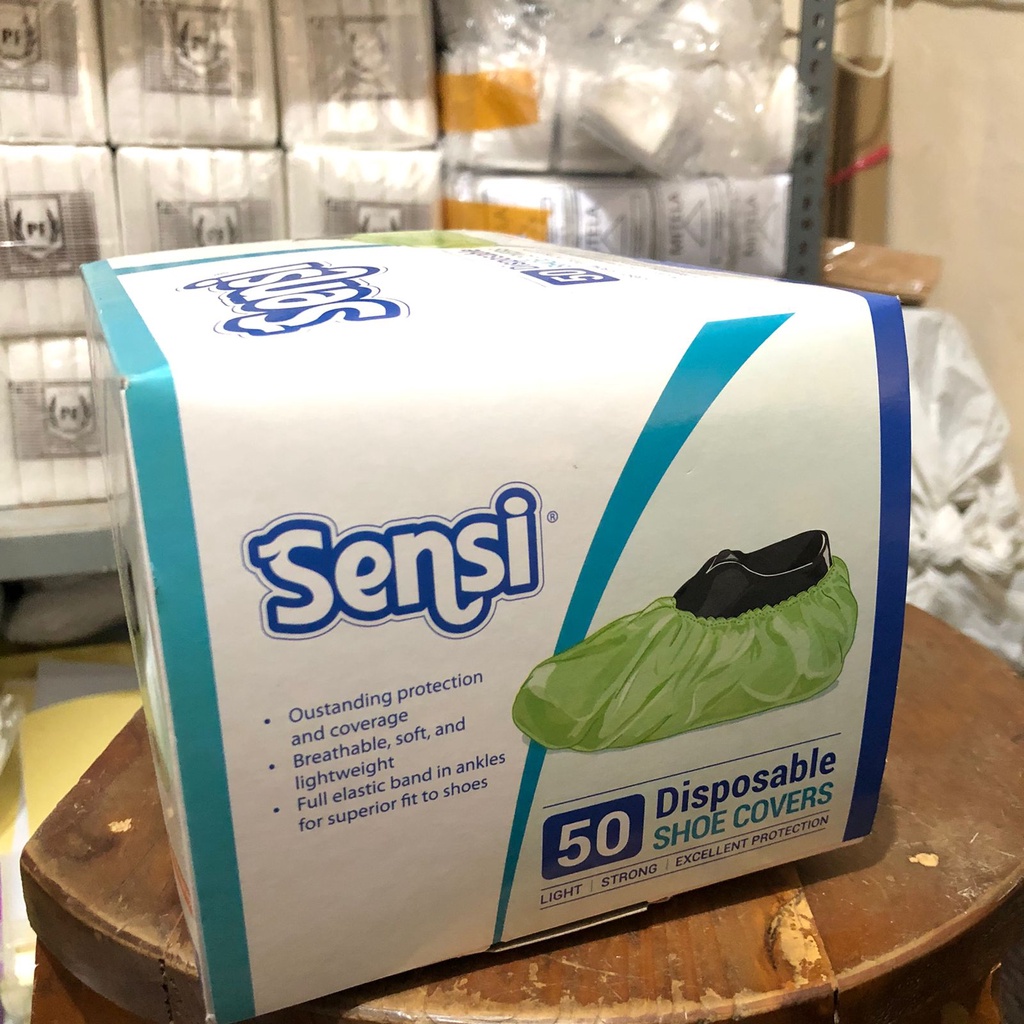 SENSI Disposable Shoes Cover Per Pasang l Sarung Sepatu Medis dan Lab - Sepasang