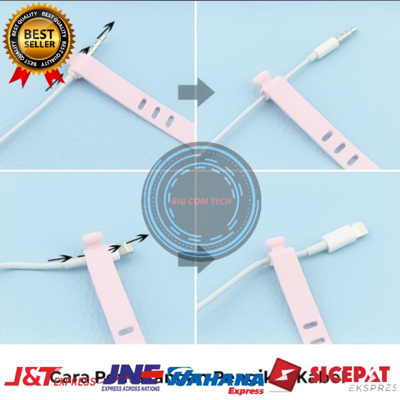 Pengikat Kabel Data Charger &amp; Kabel Earphone / Headset / Penggulung Cable Data