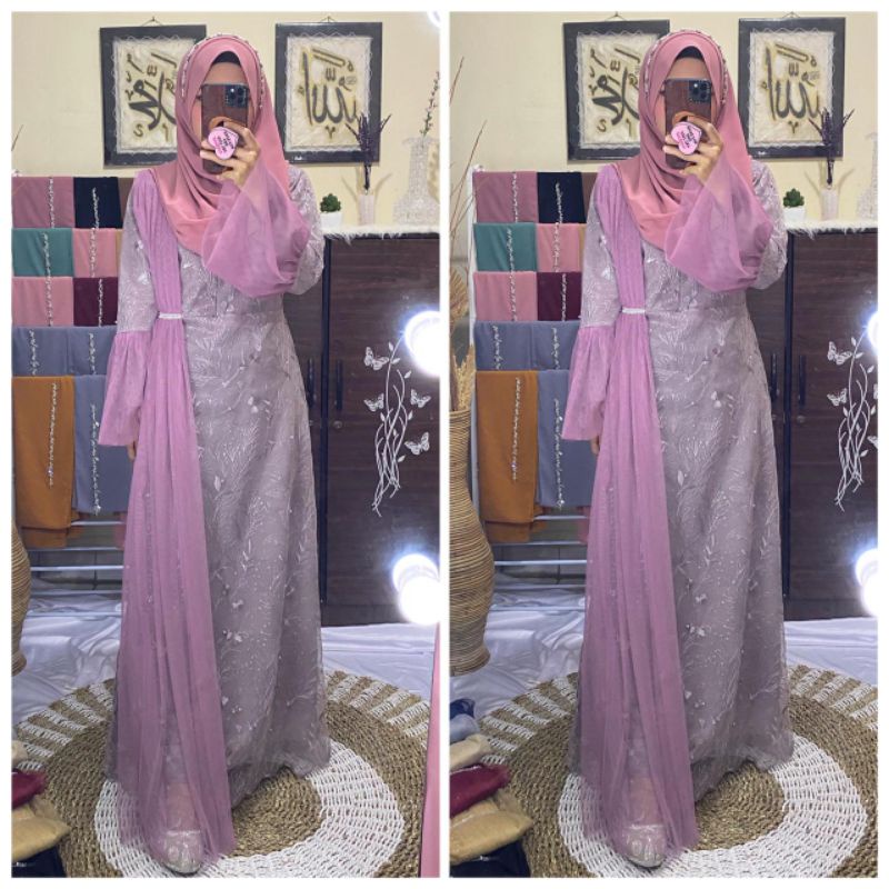 Gamis Brukat Tulle Namira Gamis Pesta Terkini