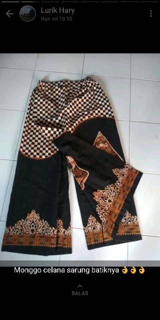 Celana sarung batik dan sarung batik wayang