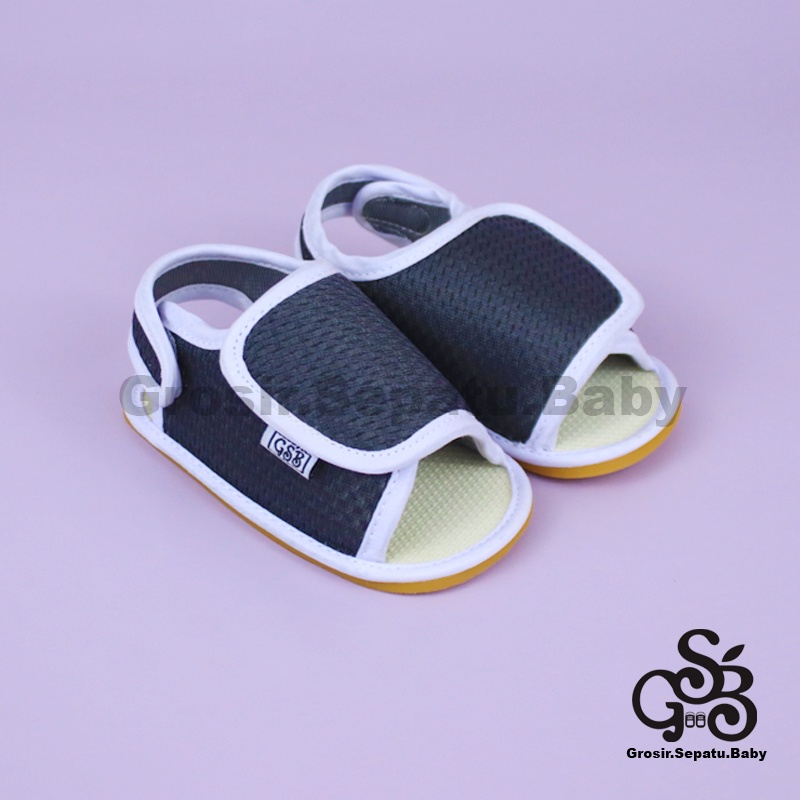 sandal bayi sepatu bayi sendal bayi laki laki perempuan prewalker bayi  umur 2 - 12 bulan model casual S05 polos ABU ringan  fleksibel &amp; Anti Slip