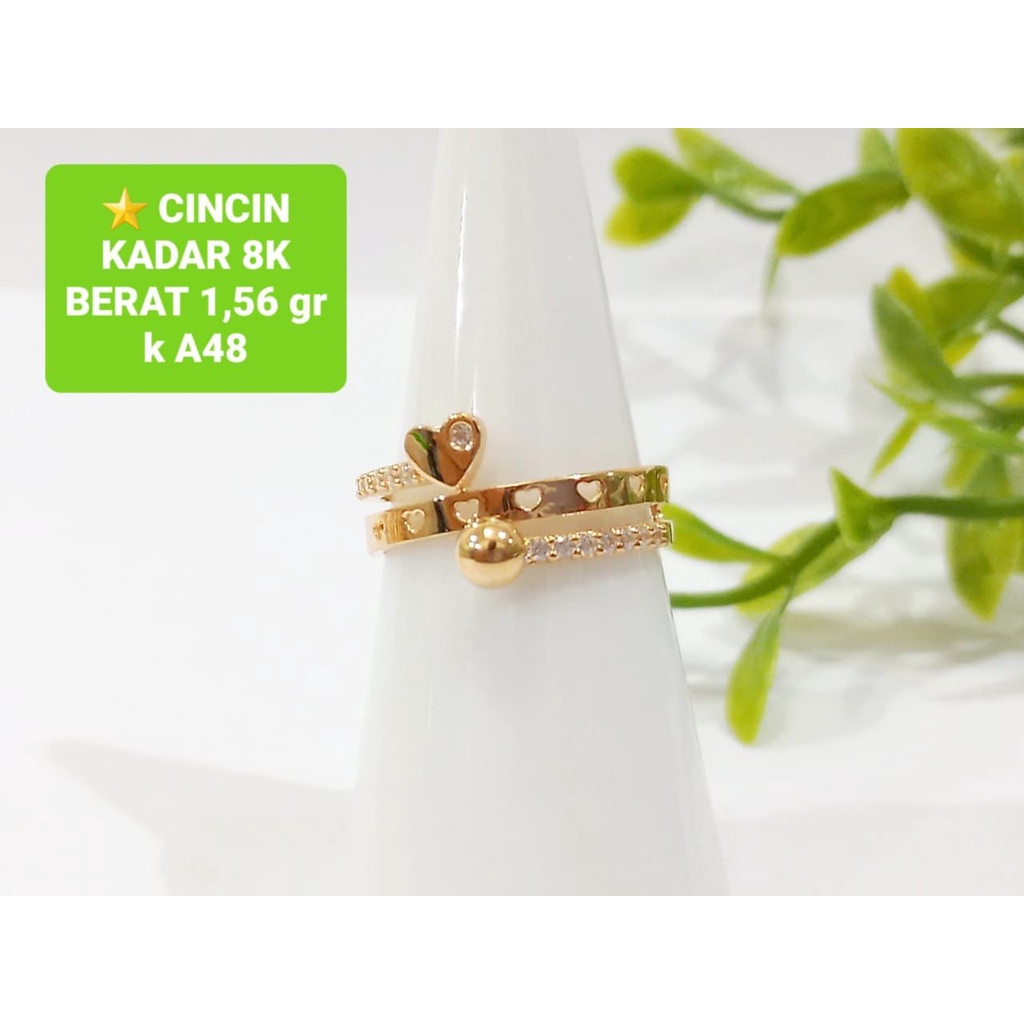 CINCIN UBS GOLD FASHION KASANDRA EMAS ASLI KADAR 375 MODEL LOVE DIOR