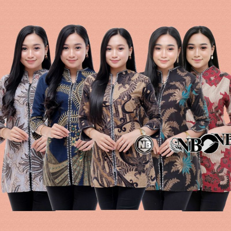 Blouse Batik Atasan Batik Wanita Blus Kantor Premium Eksklusif By Batik Jerly