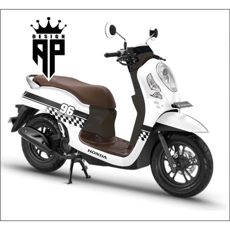 Decal scoopy fill body dekal sticker new Fi baru 2021 PRESTIGE simple putih