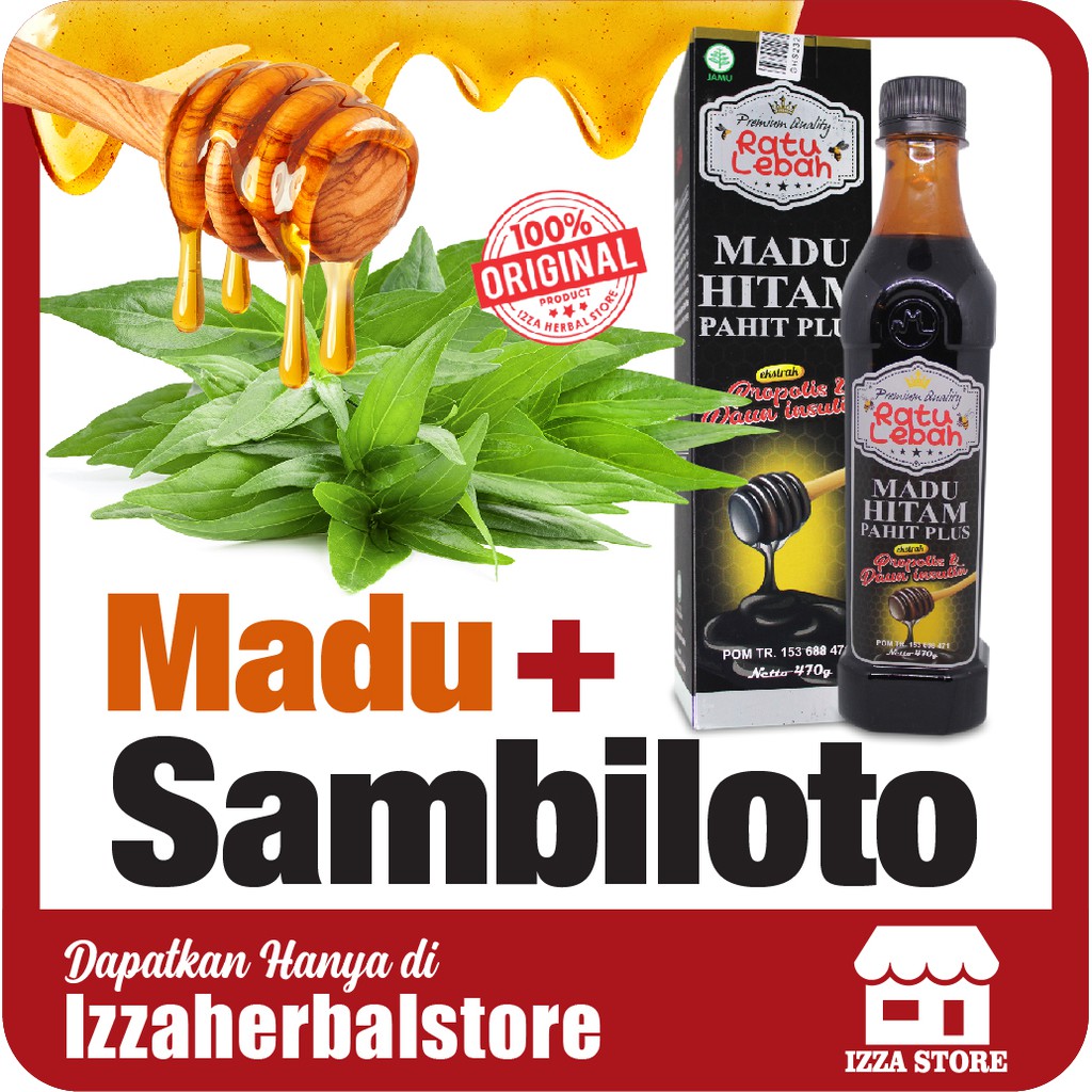 MADU Hitam Pahit Plus Daun Sambiloto RATU LEBAH Meningkatkan Imun Pada Tubuh Original Asli BPOM
