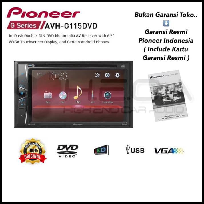 Promo Terbatas Pioneer Avh-G115Dvd Tape Mobil Avh G115 Dvd Double Din Head Unit