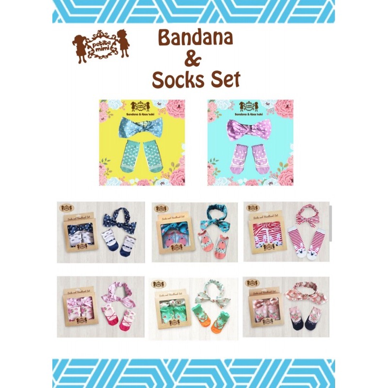 Petite Mimi Kaos Kaki Bandana Bayi / Bando Gift Set