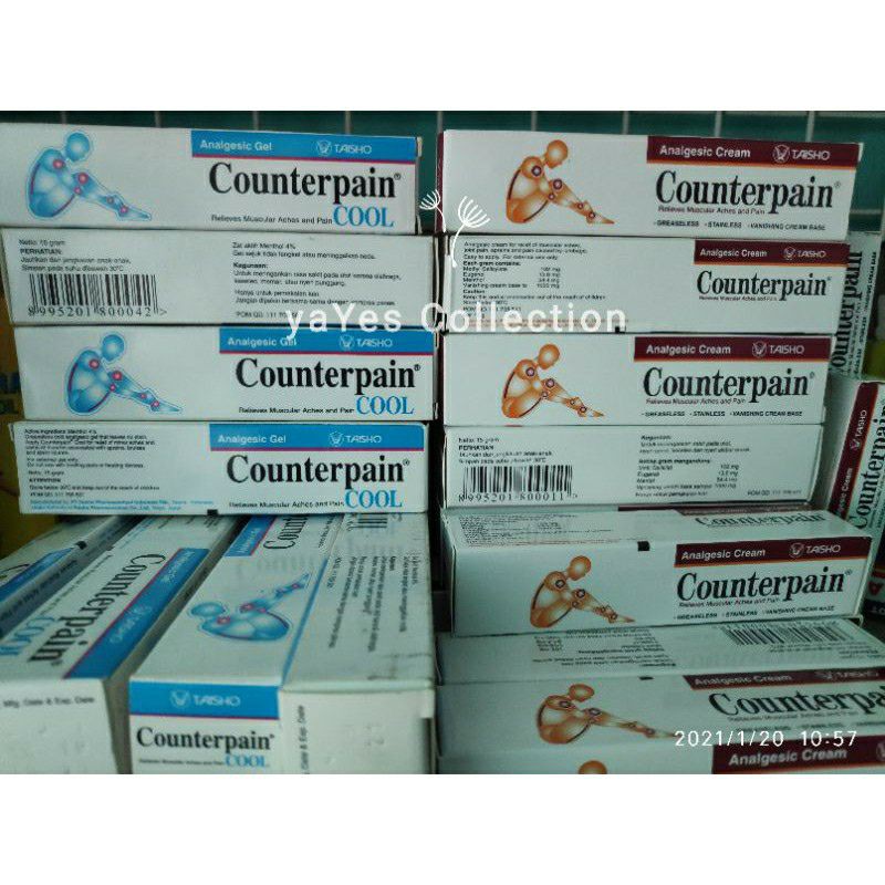 Counterpain 5gr conterpain 15gr Cool Hot merah pengurang rasa nyeri otot konterpain kounterpain