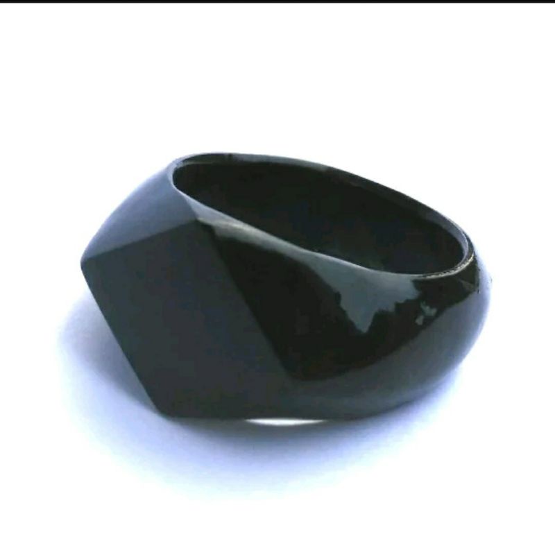 Ring Cincin Giok Black Jade Aceh Terapi Model Diamond