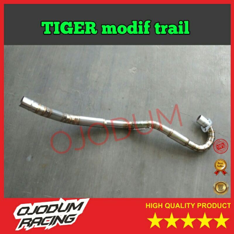 pipa leher knalpot tiger trail stainless