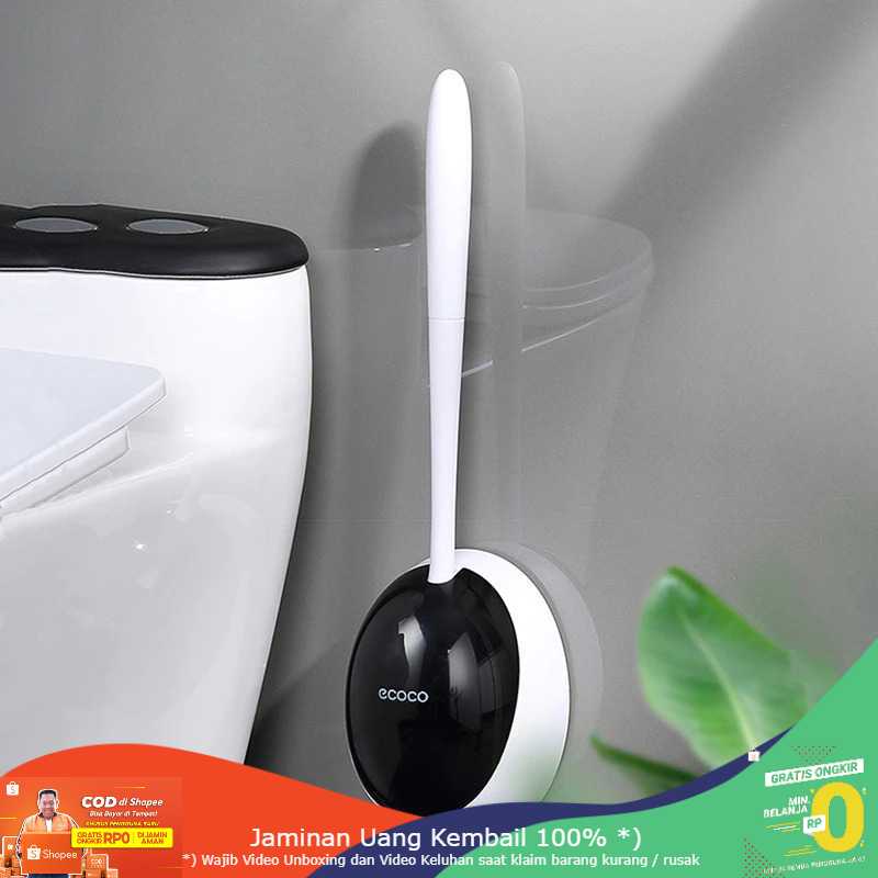 (BISA COD) RVOSTR ECOCO Sikat Toilet WC Silicone Brush Wall Mounted - E2023