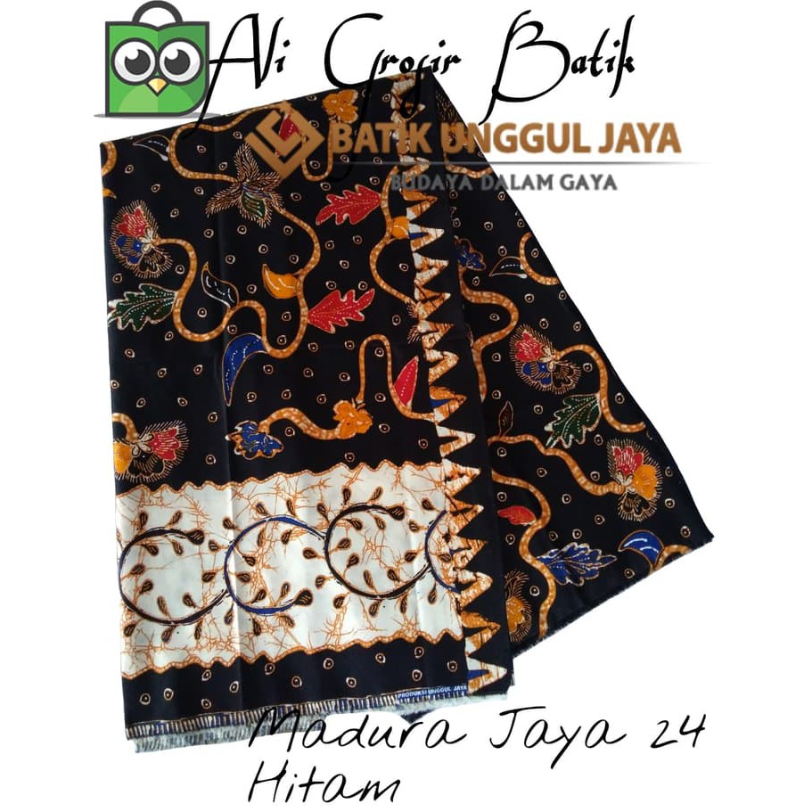 Kain Batik Pekalongan Primisima Halus Madura Jaya 24 Hitam Unggul Jaya