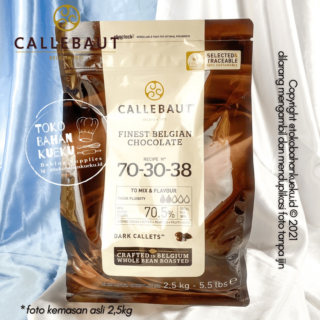 

CALLEBAUT Dark Extra Bitter Chocolate Couverture 7030 70,5% 2,5 kg