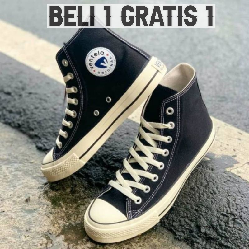 Ventela Ethnic 70s High Black Natural Original Sepatu Ventella Vantela 100% Sneakers Garansi Ori Coc