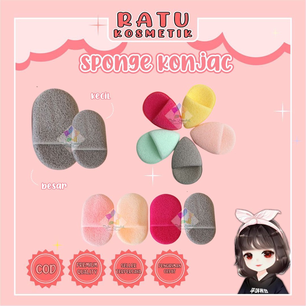 ❤ RATU ❤ Sponge Konjac Face Wash Puff Spon Cuci Muka