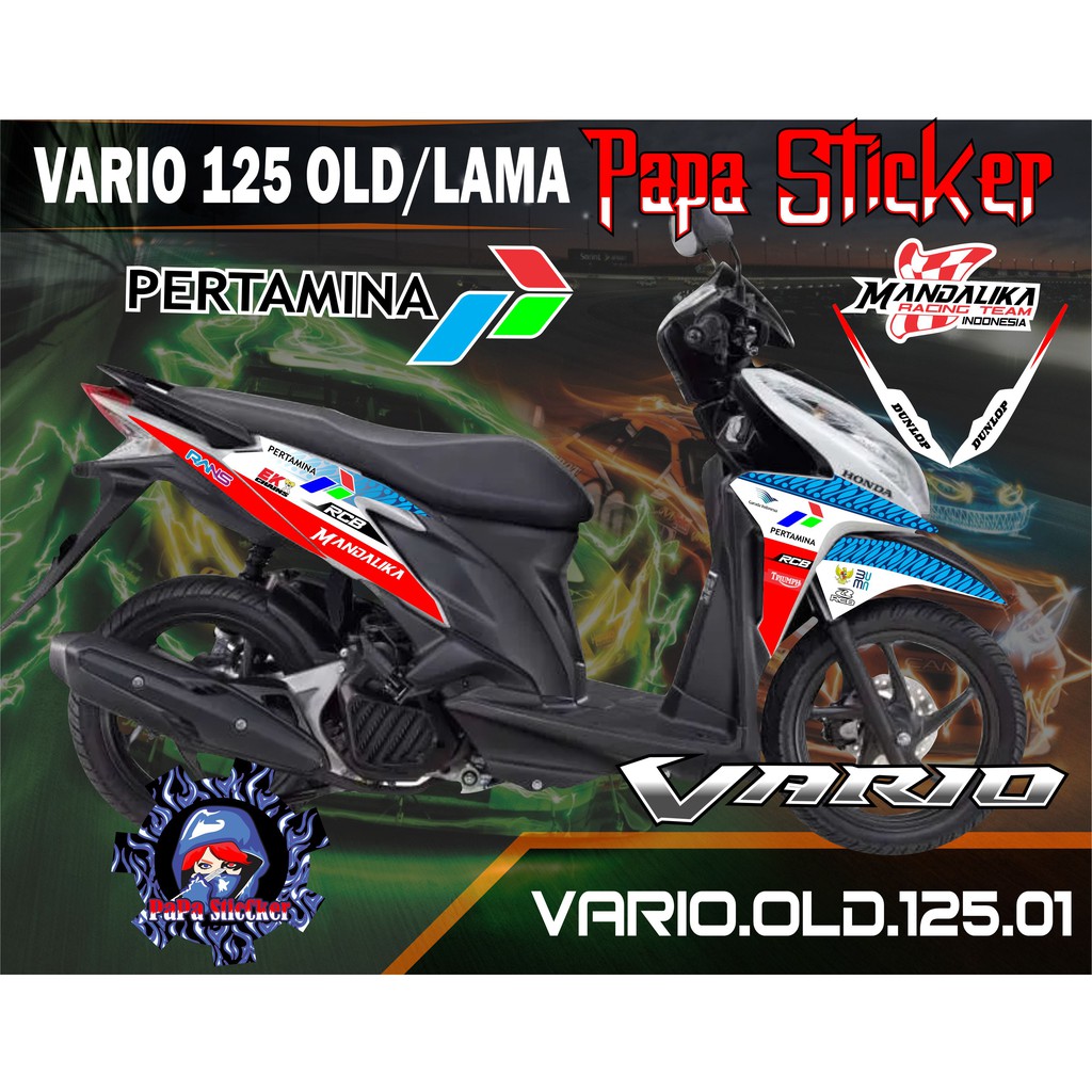 STRIPING VARIO 125 old/lama PERTAMINA, STICKER VARIO STIKER VARIASI HONDA MANDALIKA Skotlet 01