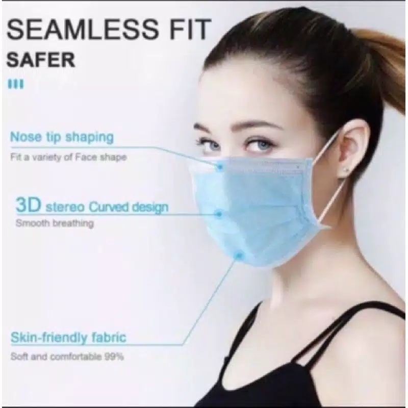 MASKER | MASKER TELINGA EARLOOP 3 Ply  ISI 50pc / Masker Medis