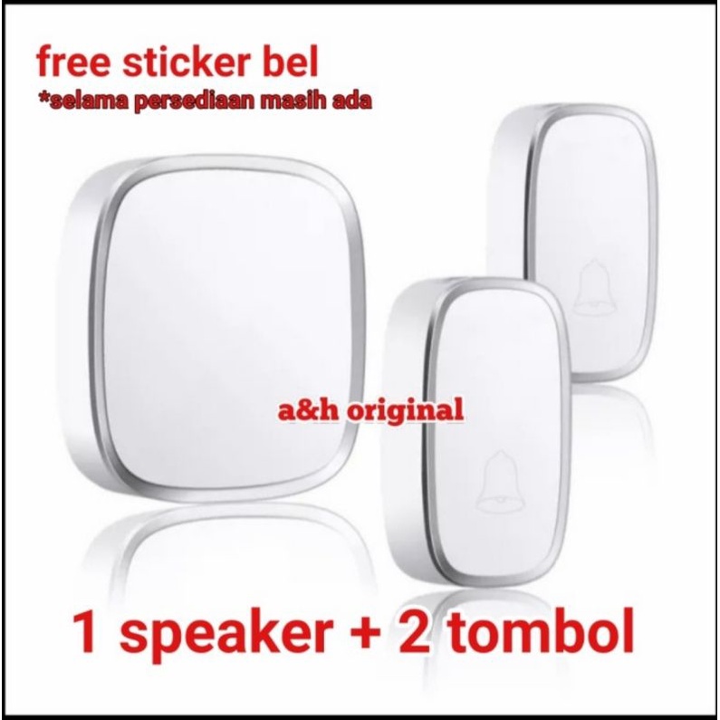 Jual Bel Rumah Wireless Waterproof Door Bell Pintu 2 Tombol To 1 ...