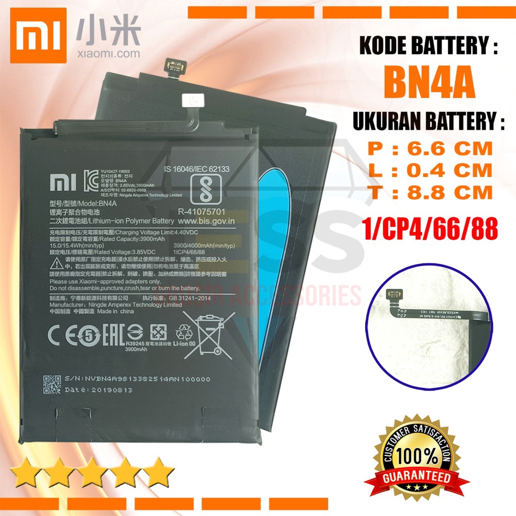 Baterai Battery Original XIAOMI BN4A &amp; BN-4A For Type REDMI NOTE 7 / M1901F7C / M1901F7G &amp; REDMI NOTE 7 PRO / M1901F7BE