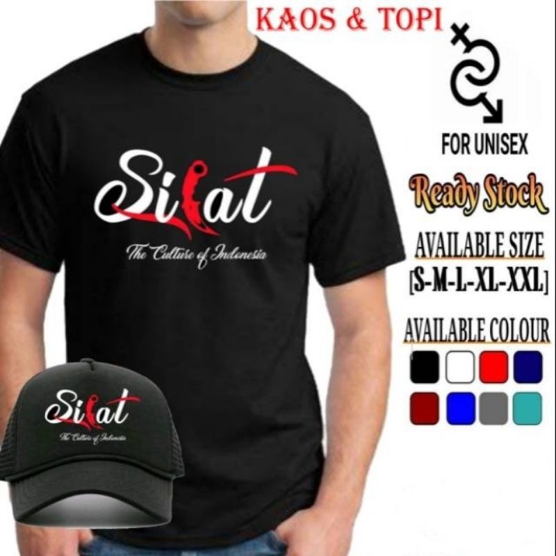 TSHIRT SILAT bonus topi kaos silat kaos ipsi baju pencak silat