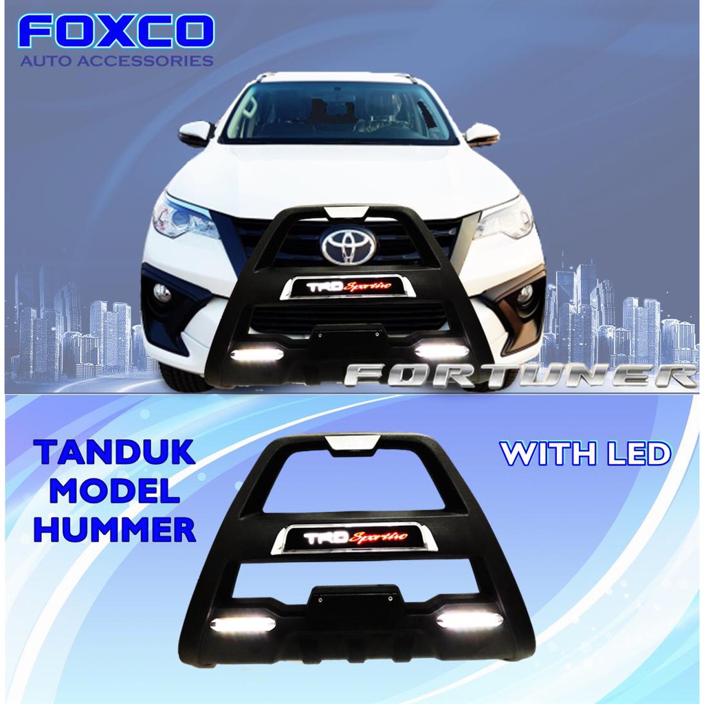 Tanduk Depan Bumper Depan Toyota Fortuner /New Model Hummer With Led