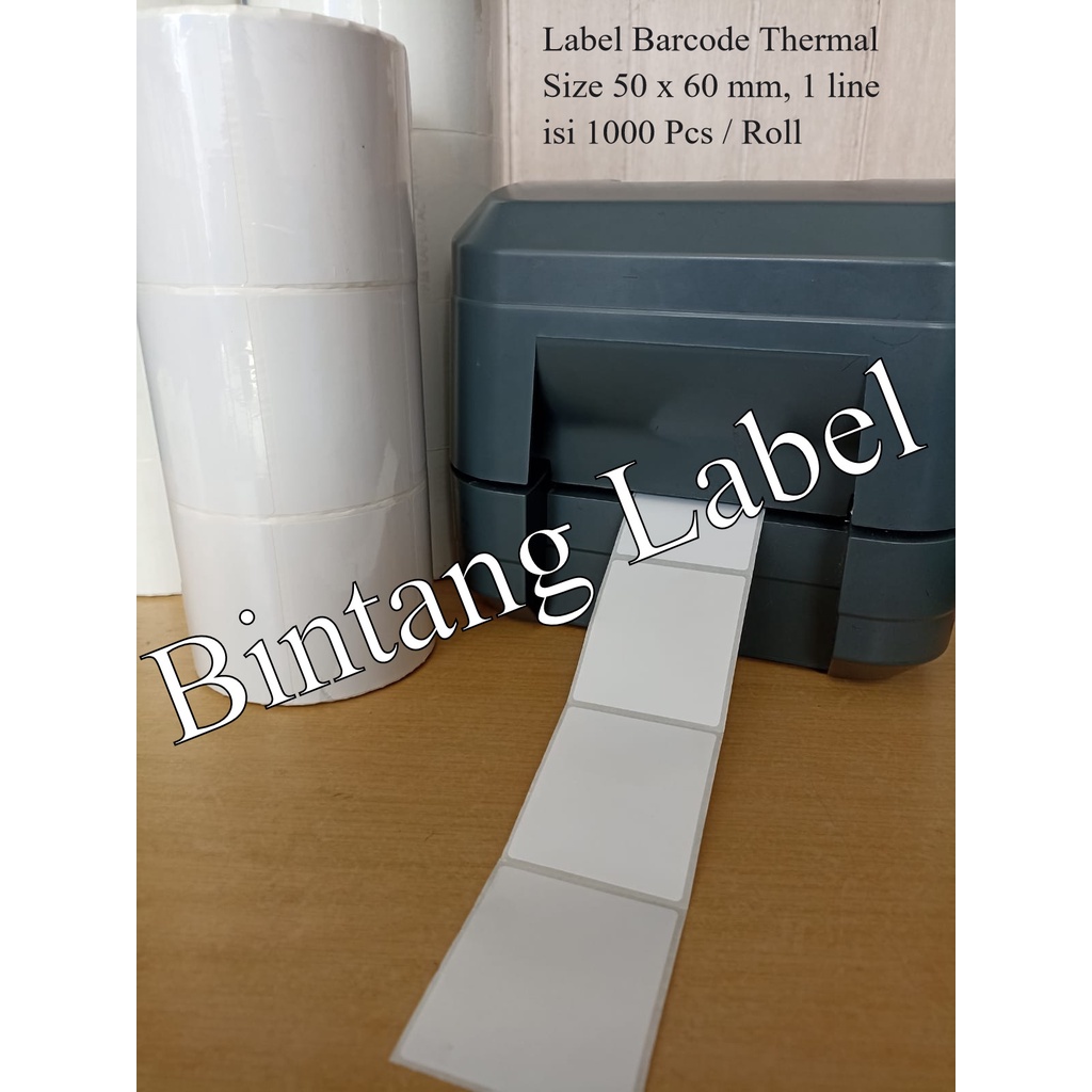 

LABEL BARCODE THERMAL 50 X 60 MM 1 LINE ISI 1000 PCS/ROLL